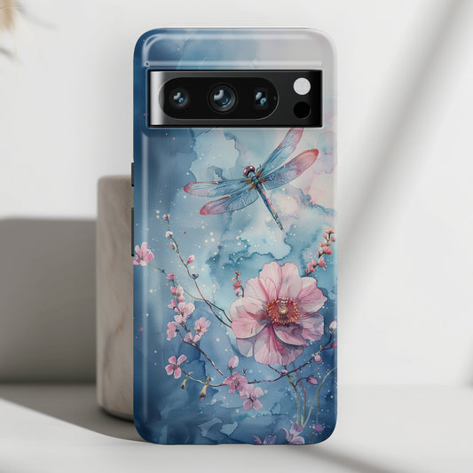 Watercolor Floral Dragonfly Design Google Pixel Phone Case