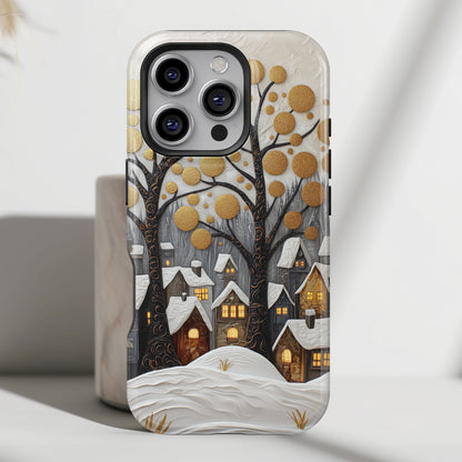 Whimsical Winter Village Design iPhone Case