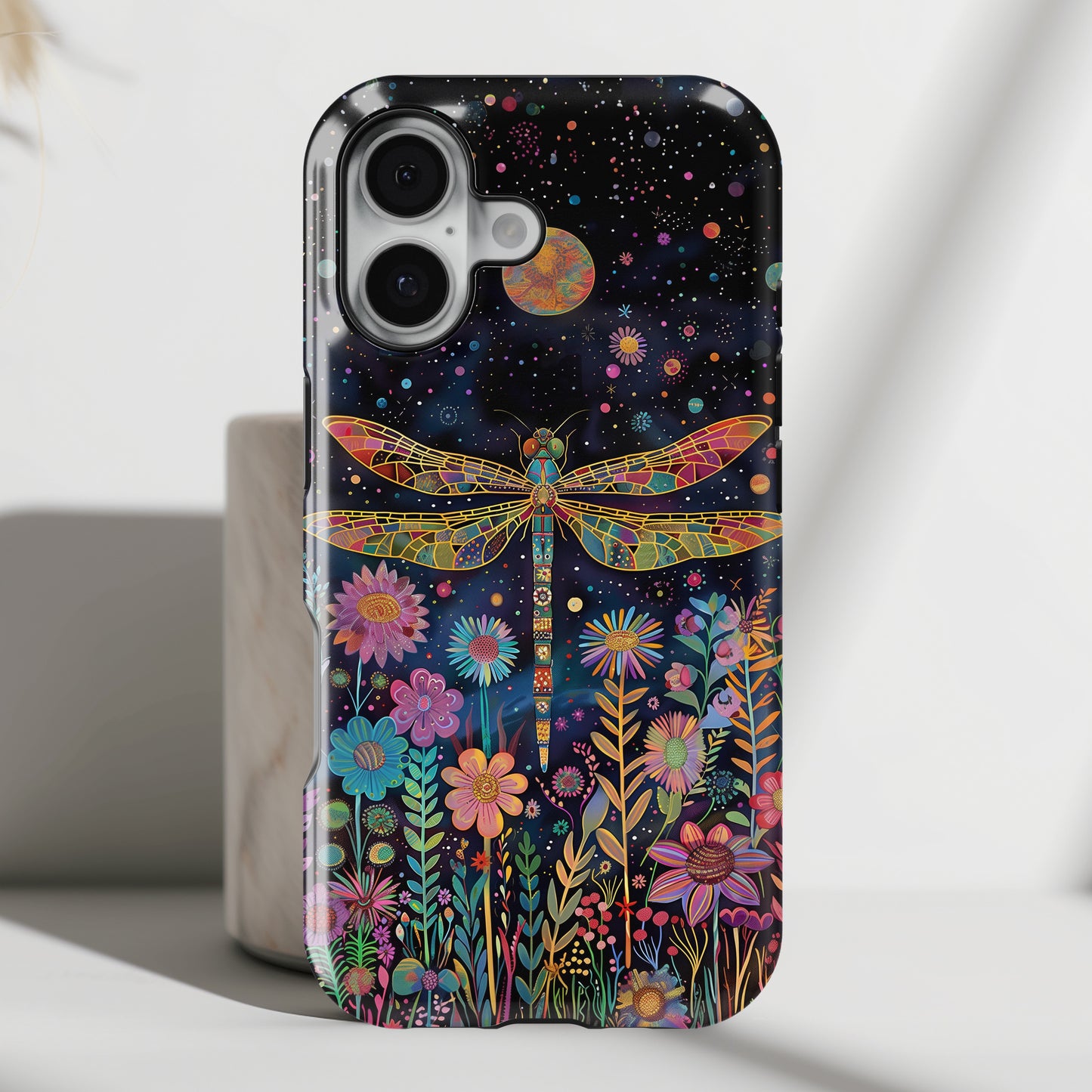 Whimsical Dragonfly Folk Art Style Design iPhone Case