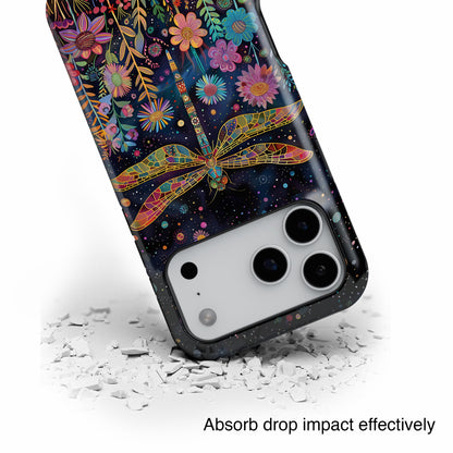Whimsical Dragonfly Folk Art Style Design iPhone Case