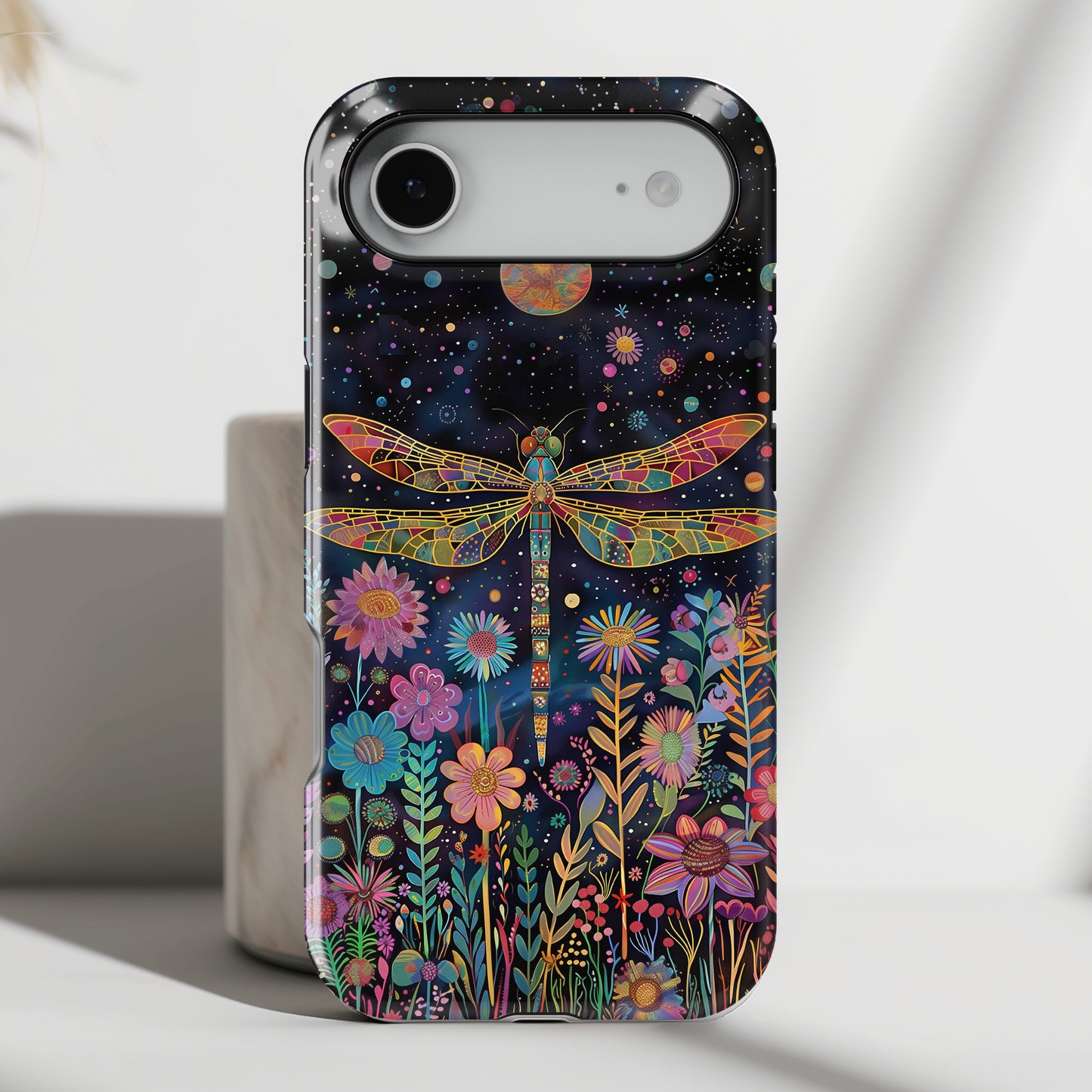 Whimsical Dragonfly Folk Art Style Design iPhone Case