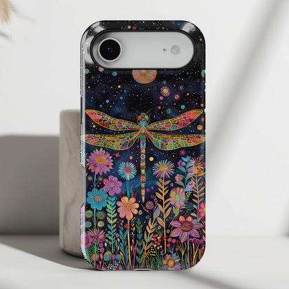 Whimsical Dragonfly Folk Art Style Design iPhone Case