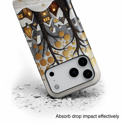 Whimsical Winter Village Design iPhone Case