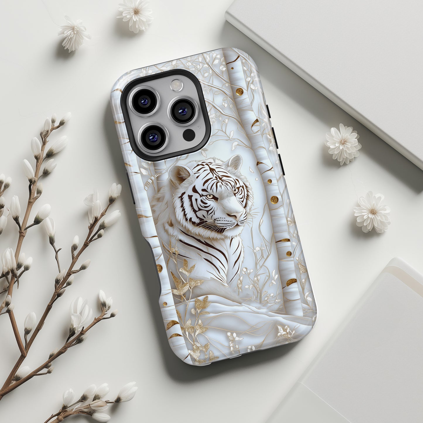 White Tiger Design iPhone Case