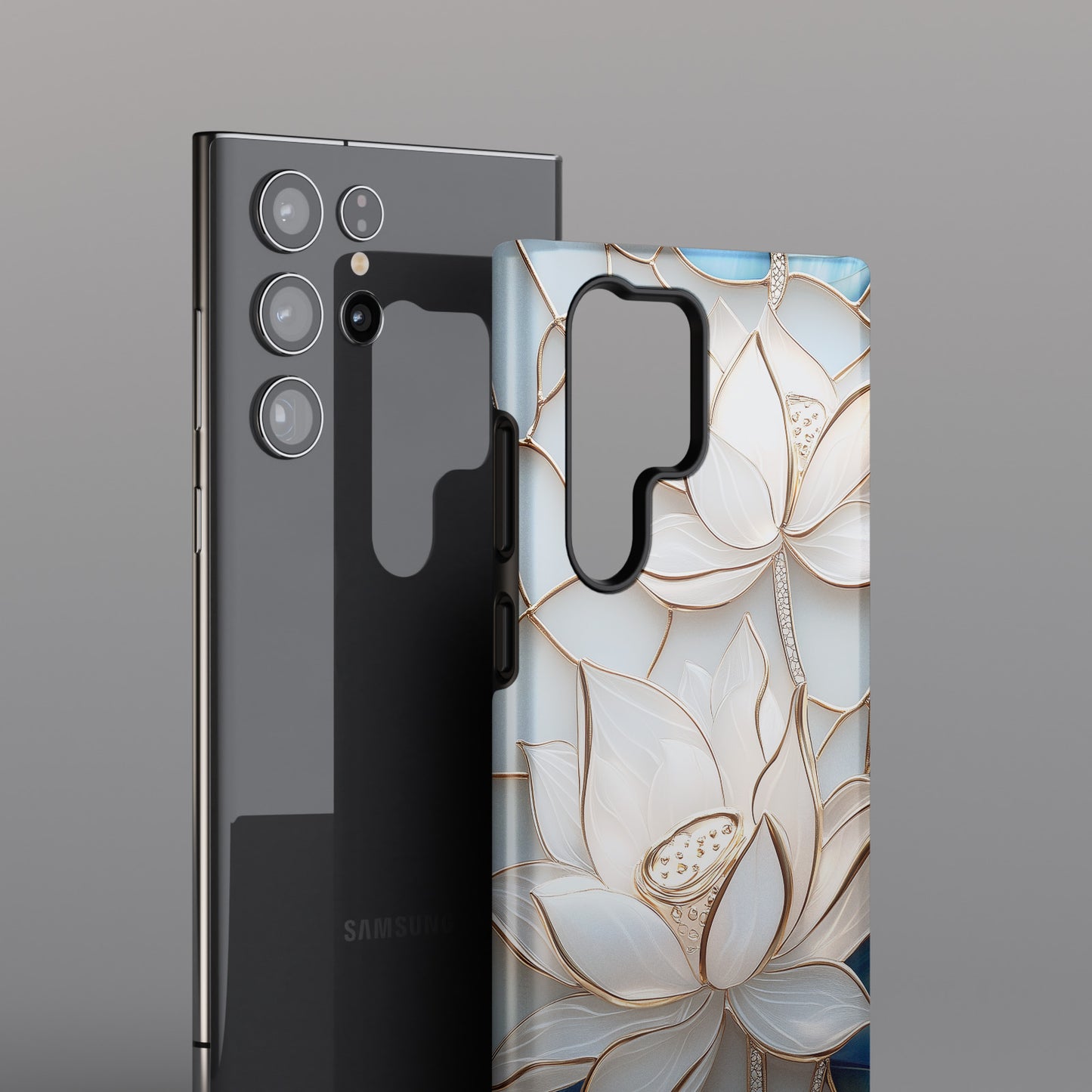 White Lotus Stained Glass Design 1 Print Samsung Phone Case