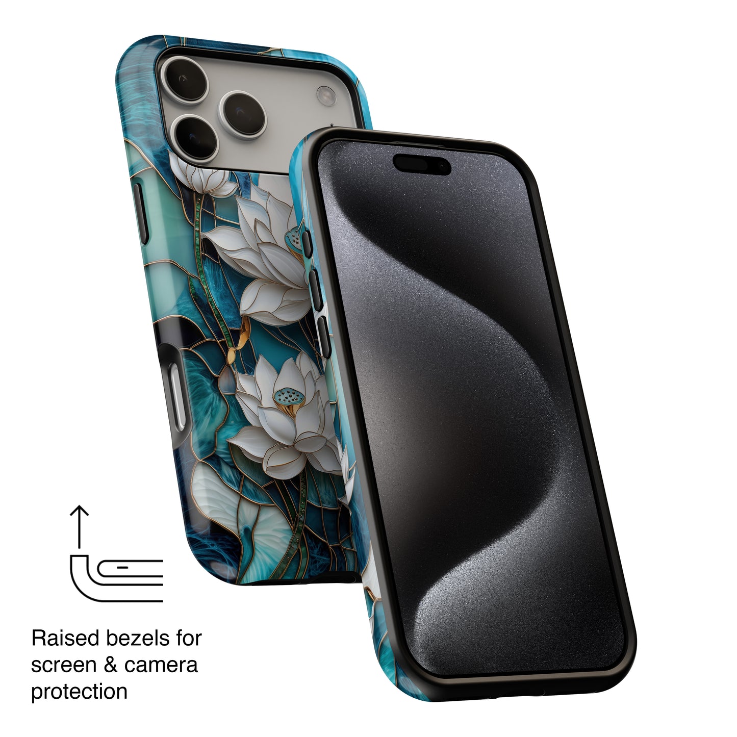White Lotus Stained Glass Design 2 Print iPhone Case