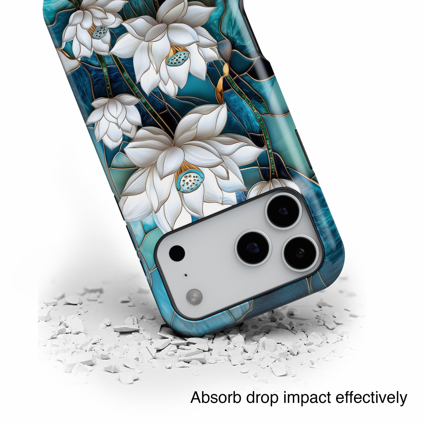 White Lotus Stained Glass Design 2 Print iPhone Case