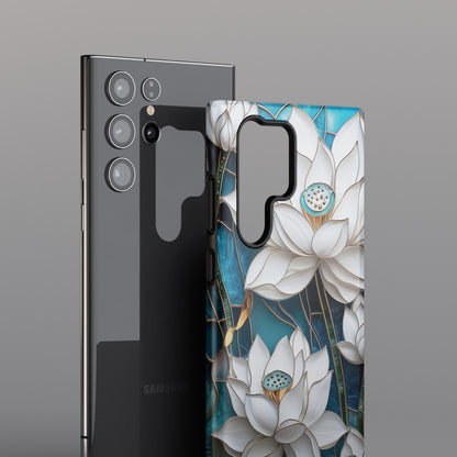 White Lotus Stained Glass Design 2 Print Samsung Phone Case