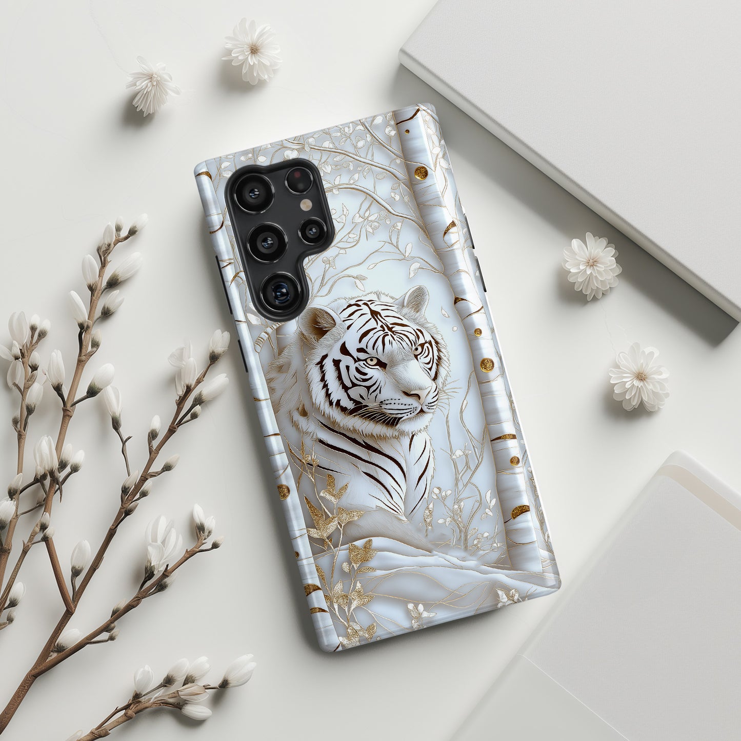 White Tiger Design Samsung Phone Case