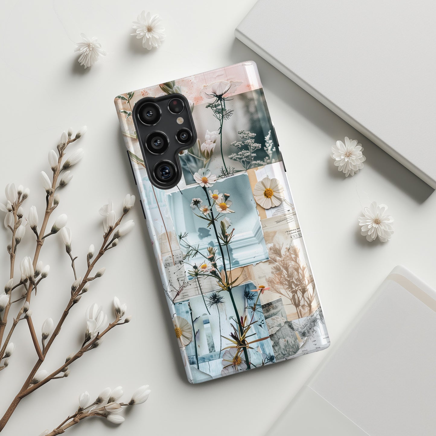 Wildflower Scrapbook Collage Design Samsung Phone Case