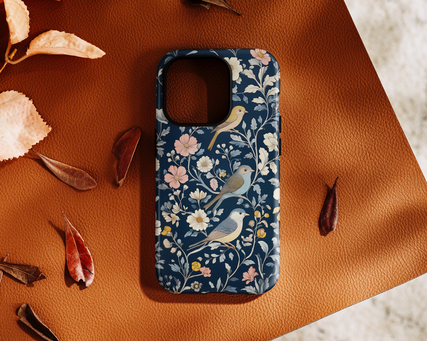 William Moris Inspired Birds Floral Design iPhone Case