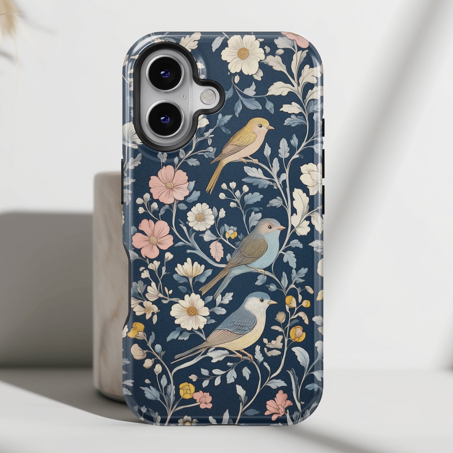 William Moris Inspired Birds Floral Design iPhone Case