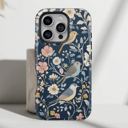 William Moris Inspired Birds Floral Design iPhone Case