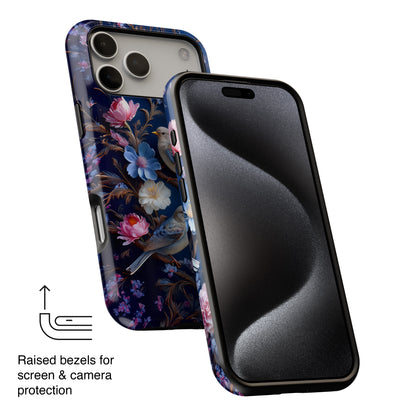 3D Birds Floral Design iPhone Case