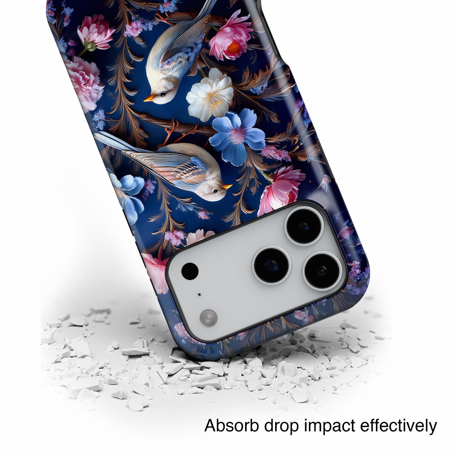 3D Birds Floral Design iPhone Case