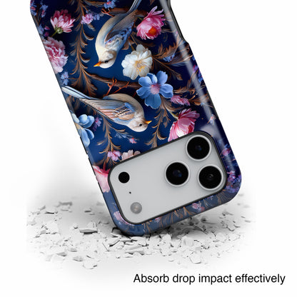 3D Birds Floral Design iPhone Case