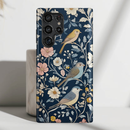 William Moris Inspired Birds Floral Design Case for Galaxy S series Phones