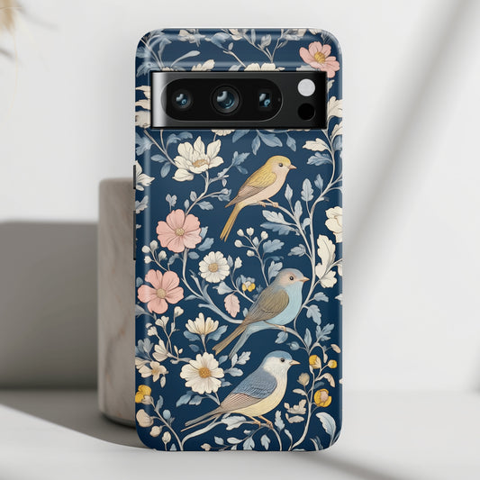 William Moris Inspired Birds Floral Design Google Pixel Phone Case