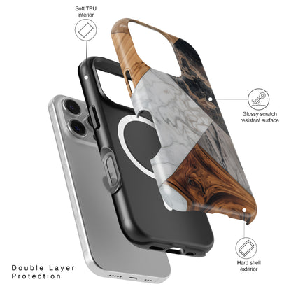 Wood & Marble Texture Design Case for iPhone