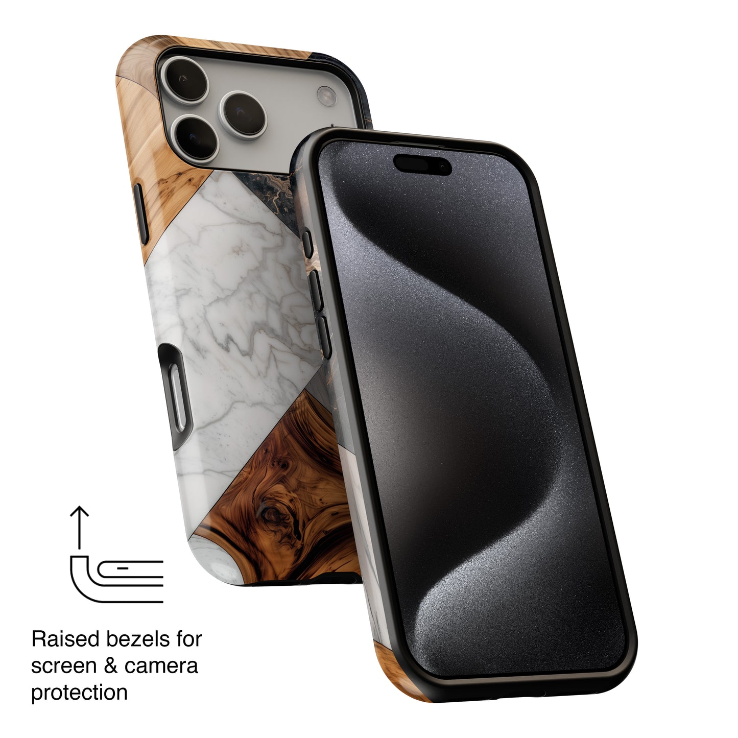 Wood & Marble Texture Design Case for iPhone