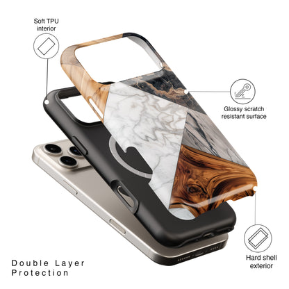 Wood & Marble Texture Design Case for iPhone