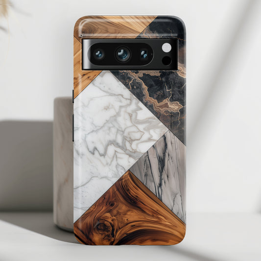 Wood Marble Design Google Pixel Phone Case