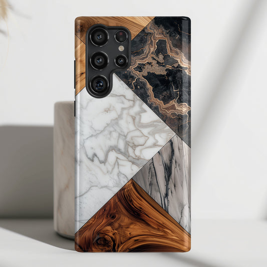 Wood Marble Design Samsung Phone Case