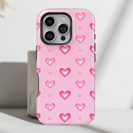 Y2K Hearts Pattern Design iPhone Case