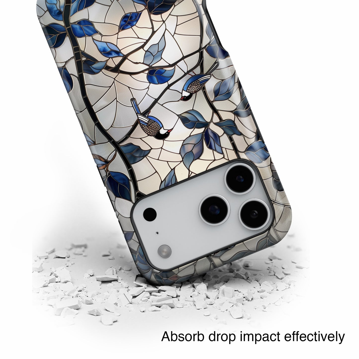 Birds in Tree Stained Glass Design iPhone Case