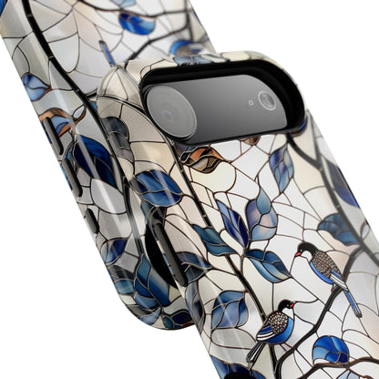 Birds in Tree Stained Glass Design iPhone Case