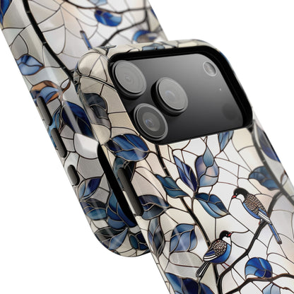 Birds in Tree Stained Glass Design iPhone Case