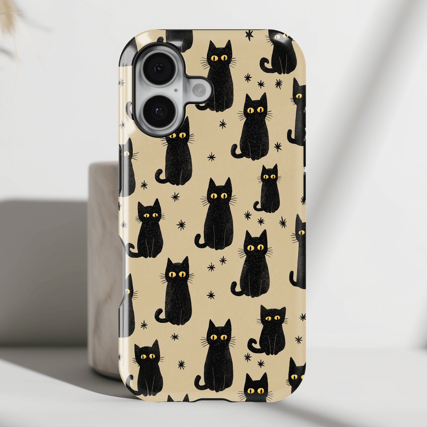 Black Cat Charm Design iPhone Case