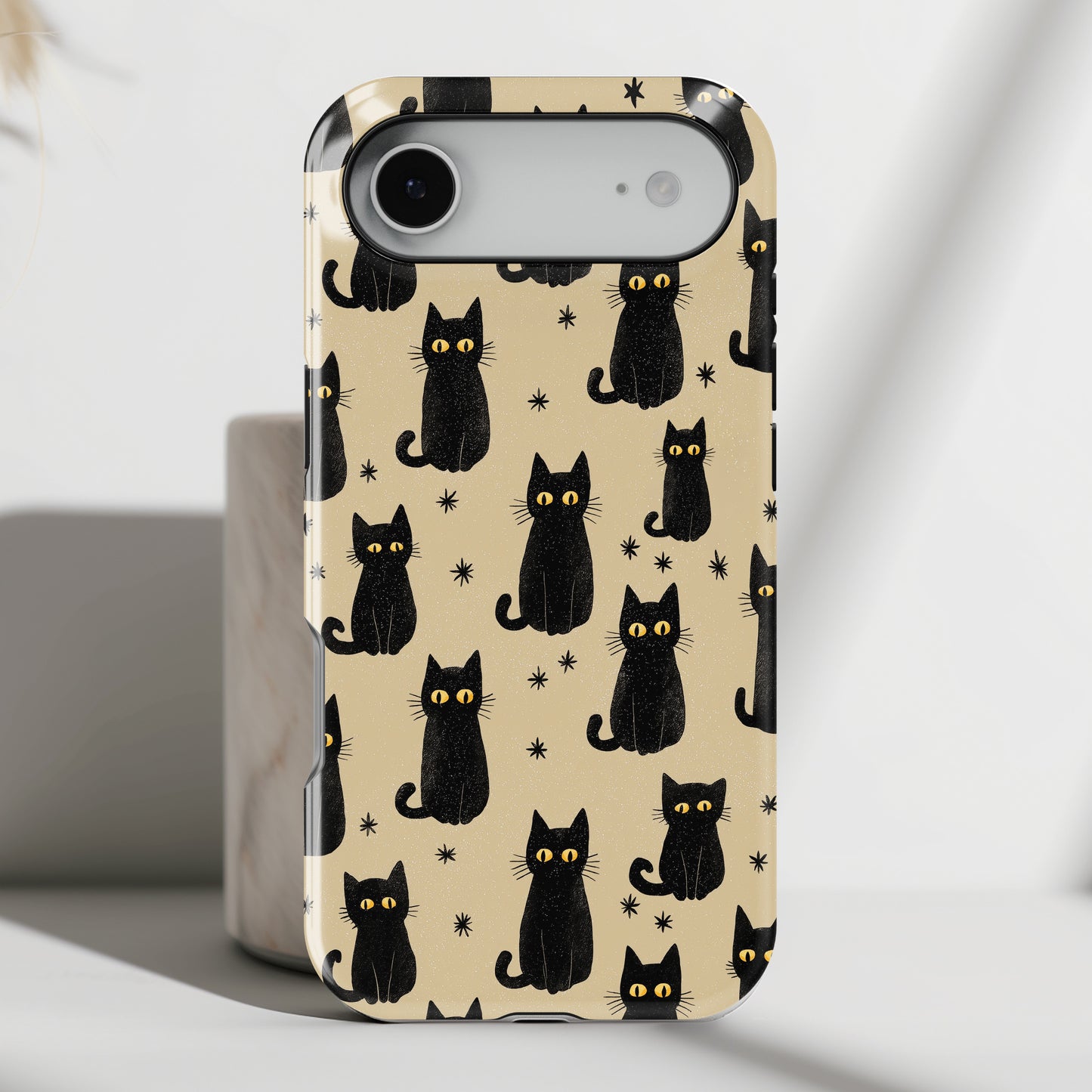 Black Cat Charm Design iPhone Case