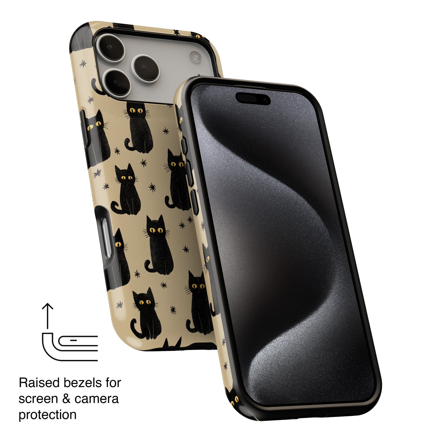 Black Cat Charm Design iPhone Case