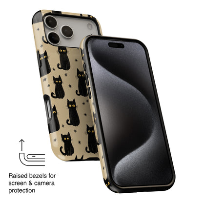 Black Cat Charm Design iPhone Case