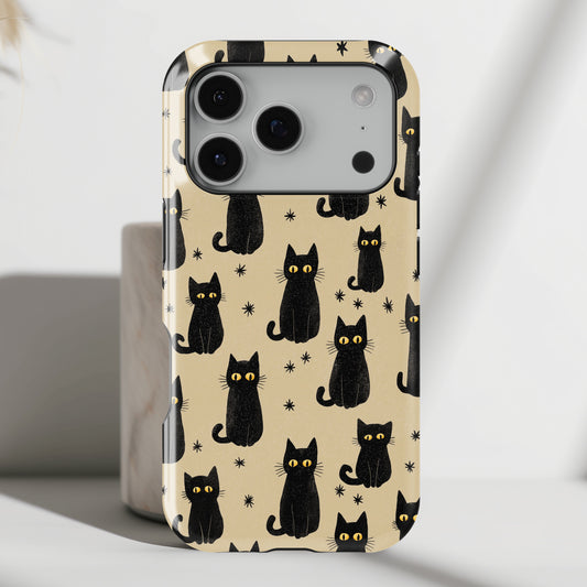 Black Cat Charm Design iPhone Case
