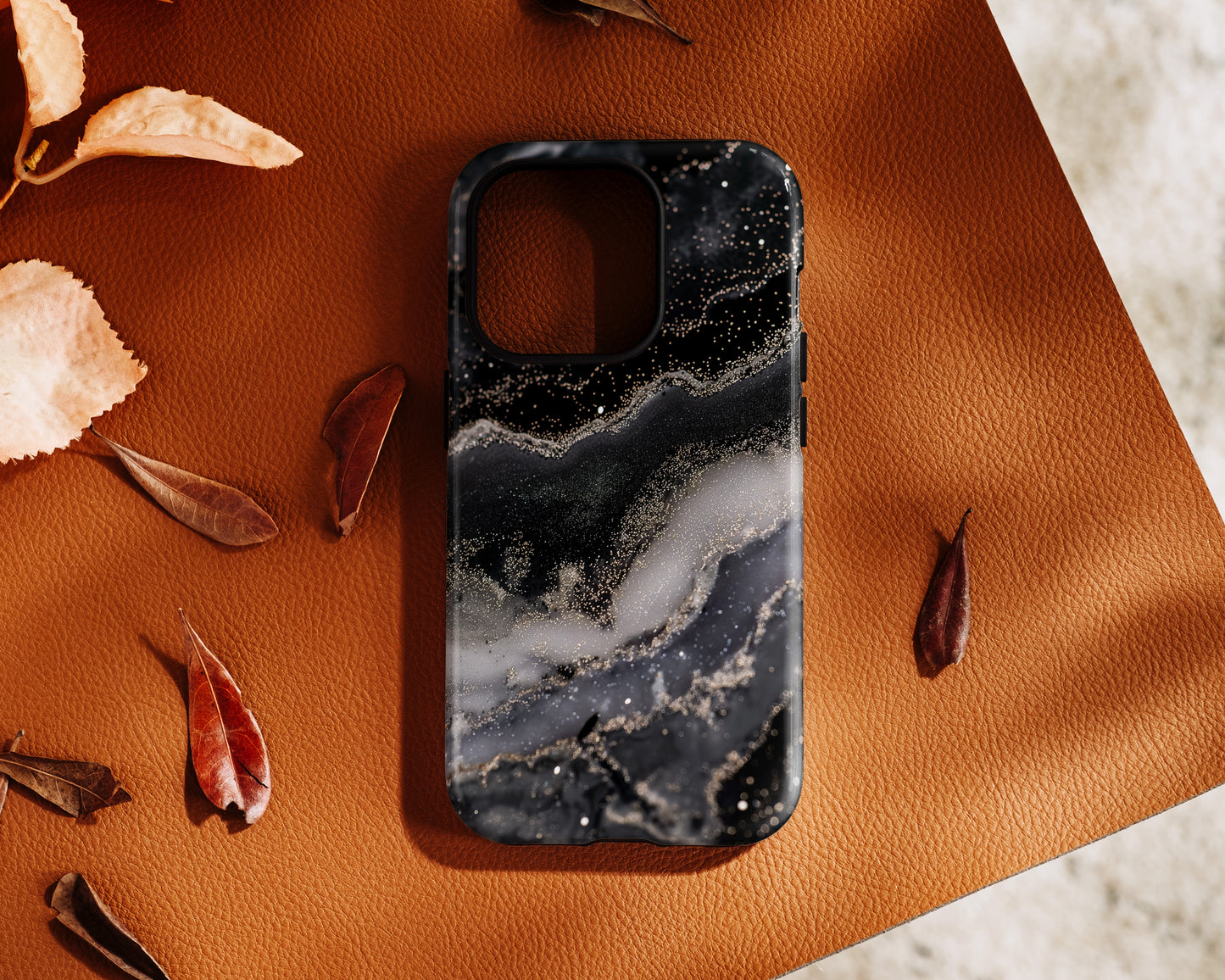 Luxury Black Marble Case for iPhone