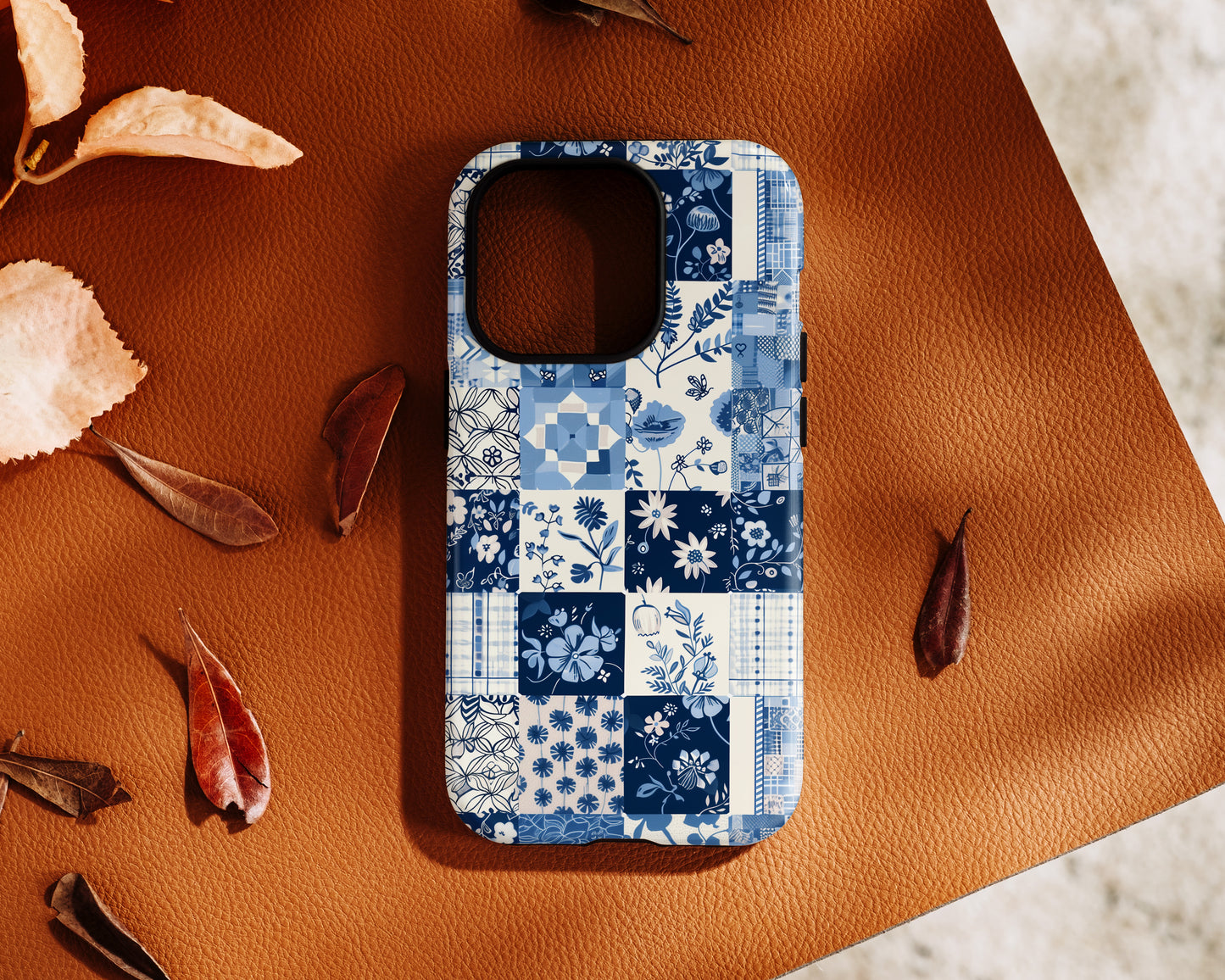 Floral Quilt Patchwork Design iPhone Case