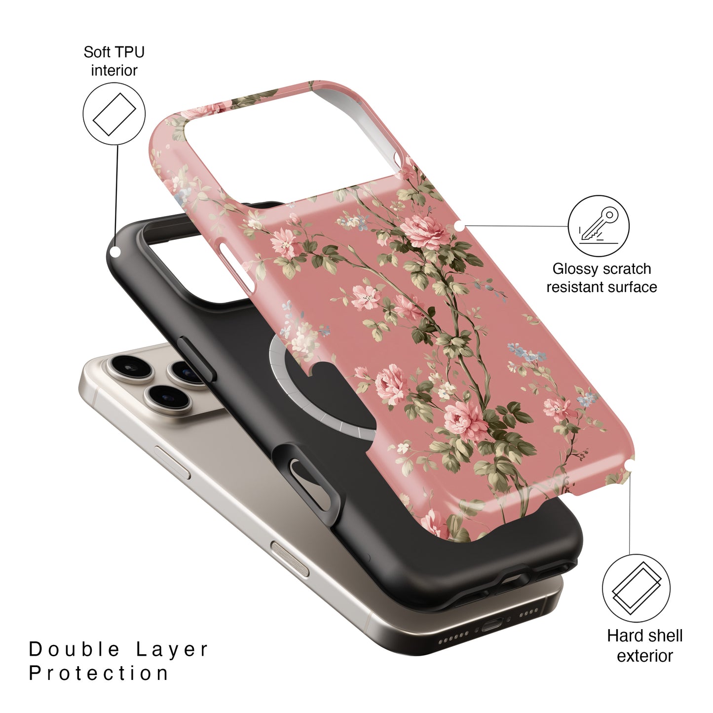 Blush Garden Design iPhone Case