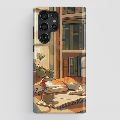 Sleeping Cat Design Samsung Phone Case