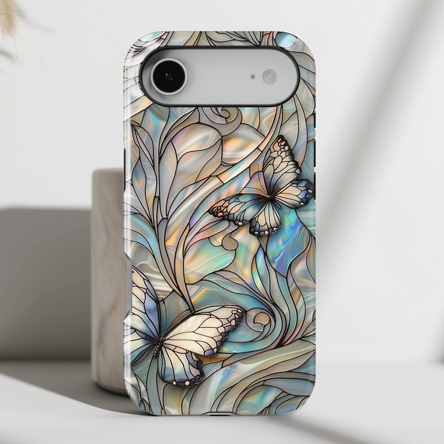 Butterflies Stained Glass Design iPhone Case