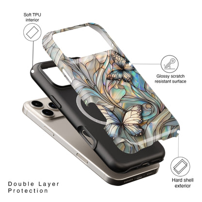 Butterflies Stained Glass Design iPhone Case