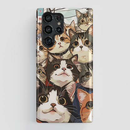 Cute Cat Selfie Design Samsung Phone Case