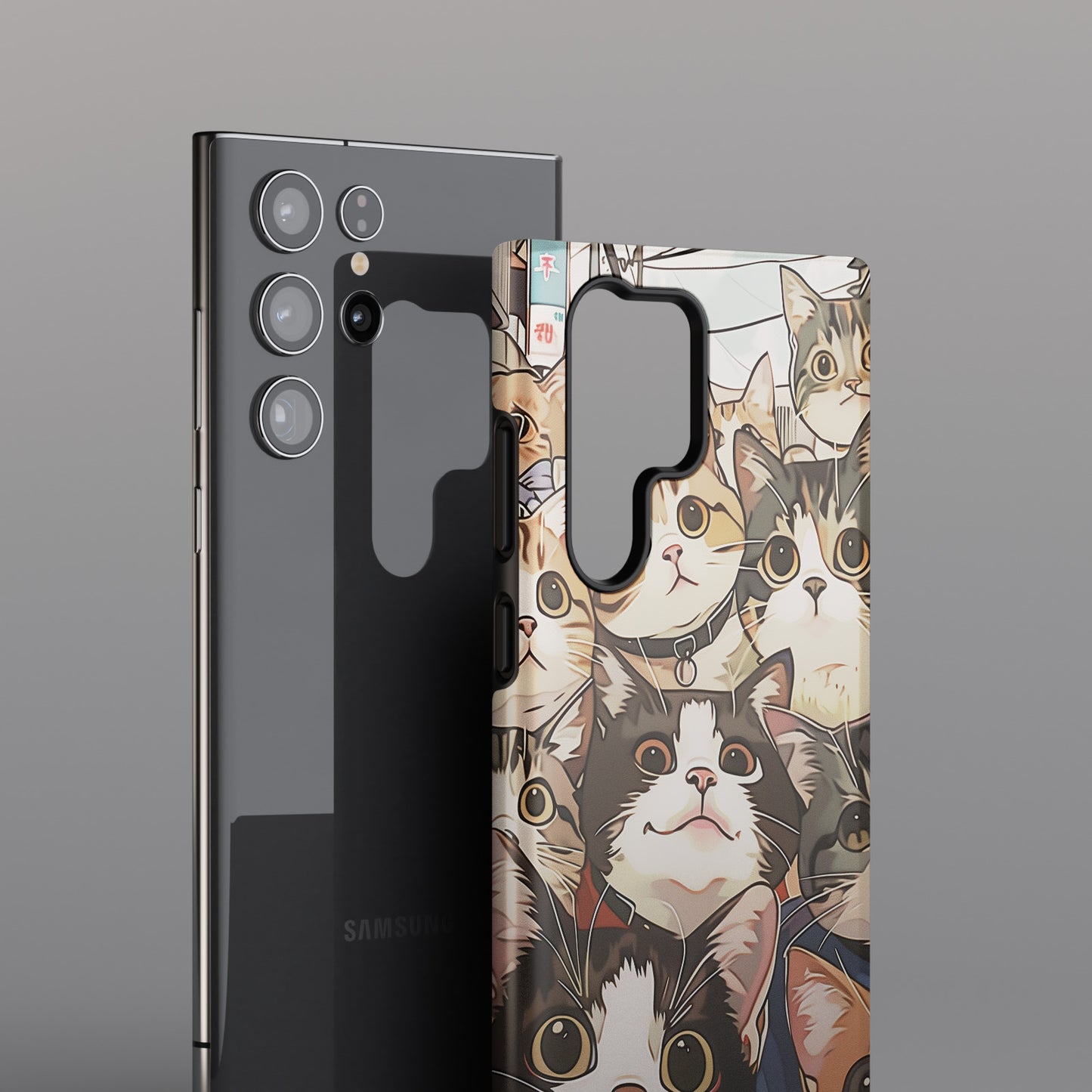 Cute Cat Selfie Design Samsung Phone Case