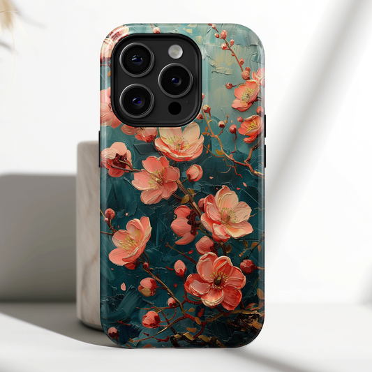 Sakura Cherry Blossom Oil Painting Design iPhone Case