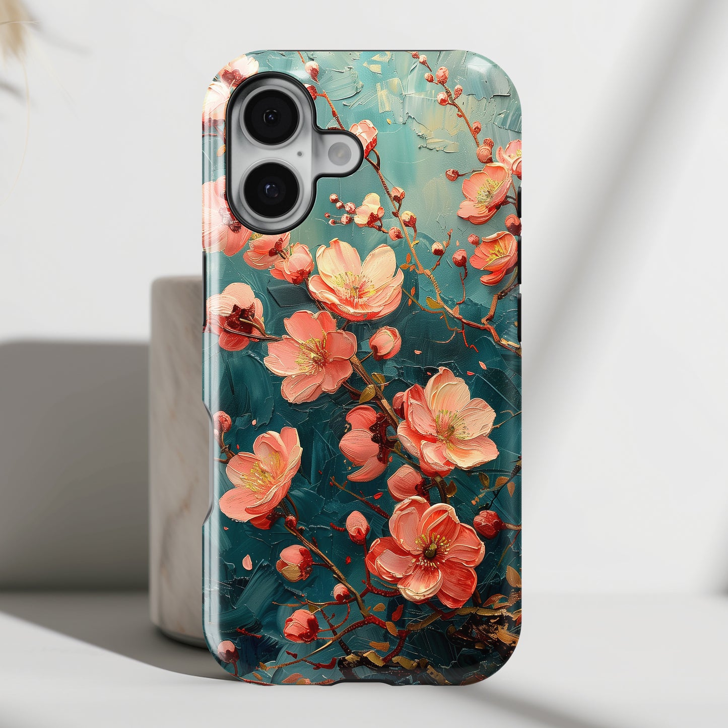 Sakura Cherry Blossom Oil Painting Design iPhone Case