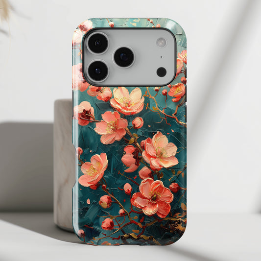 Sakura Cherry Blossom Oil Painting Design iPhone Case