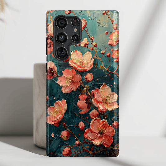 Sakura Cherry Blossom Oil Painting Design Samsung Phone Case