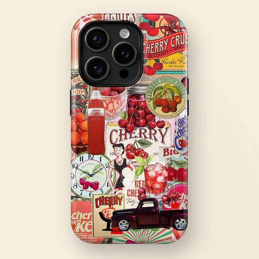 Cherry Vintage Collage iPhone Case