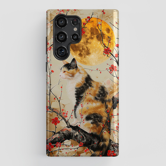 Calico Cat in Chinese Art Painting Design Samsung Phone Case